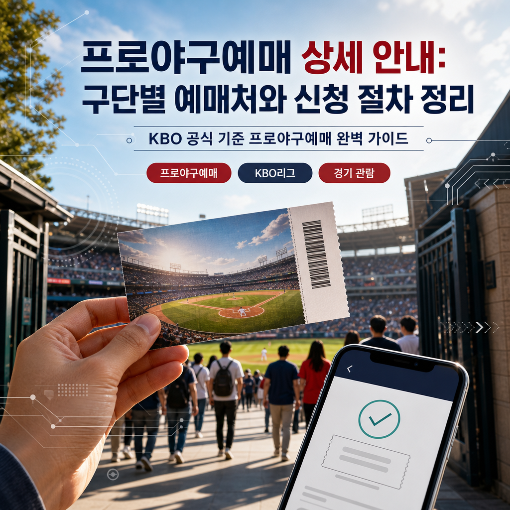 프로야구예매 상세 안내: 구단별 예매처와 신청 절차 정리 대표 이미지