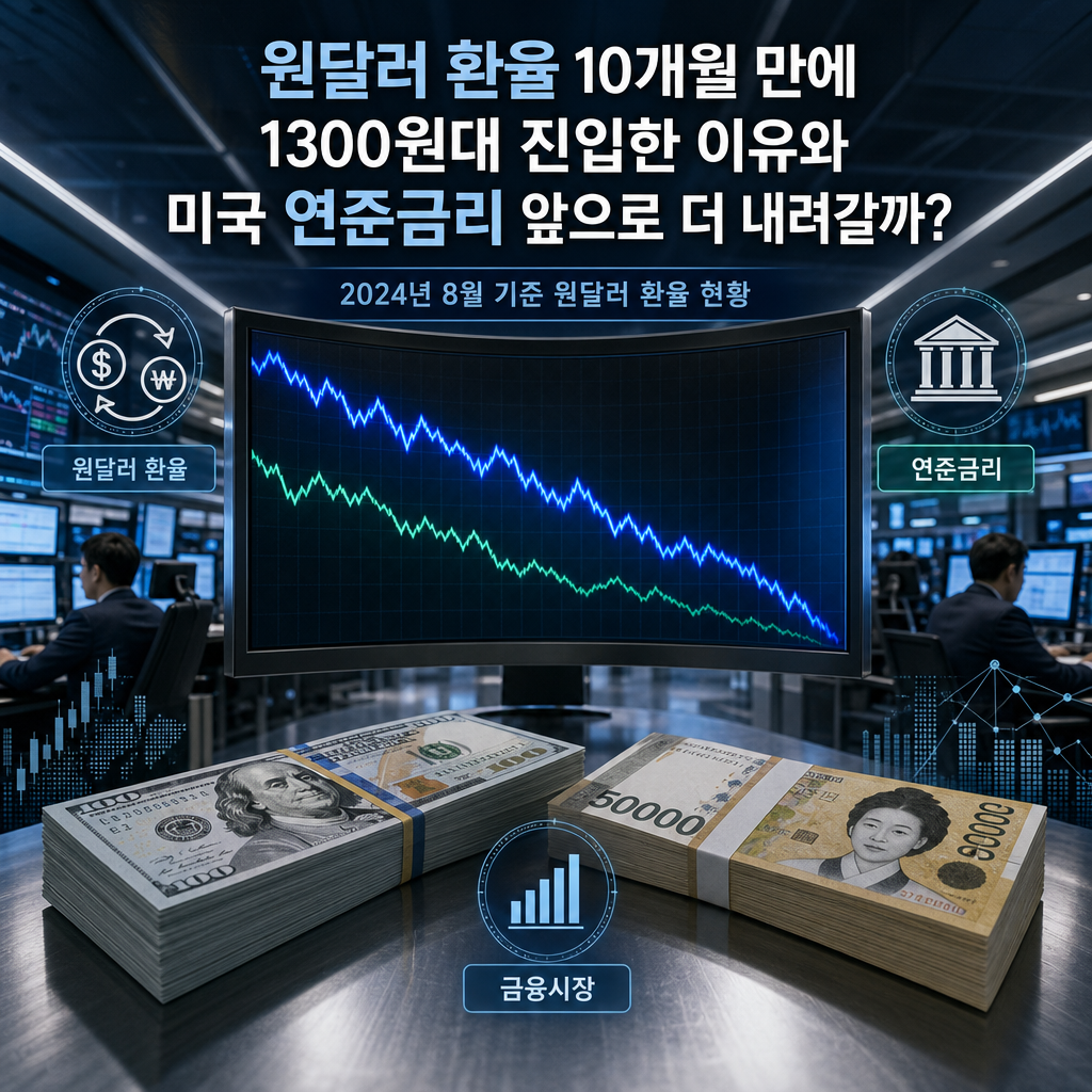 원달러 환율 10개월 만에 1300원대 진입한 이유와 미국 연준금리 앞으로 더 내려갈까? 대표 이미지